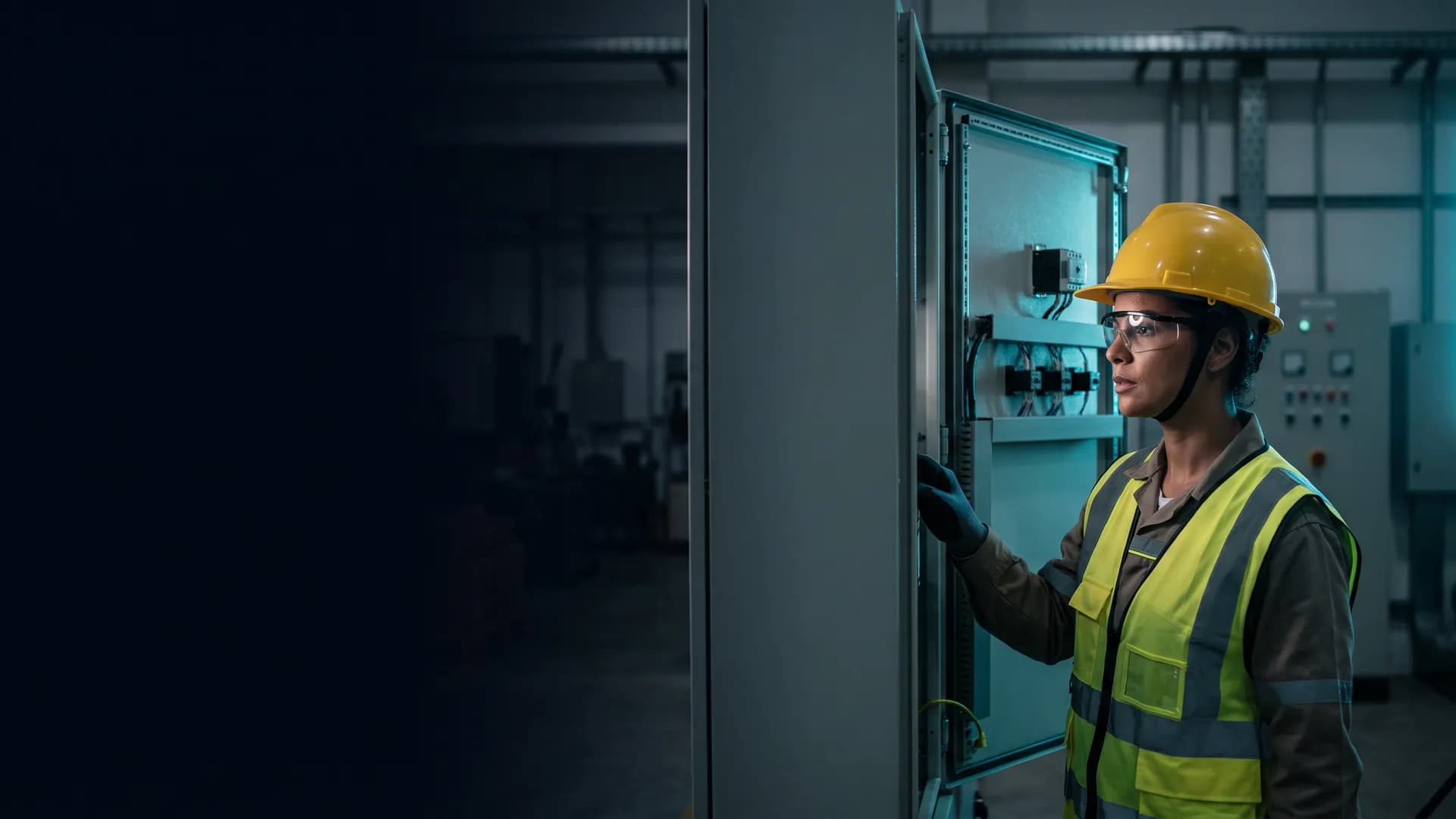 Profissional em eletricista industrial no dia a dia do ofício — redes, motores e manutenção elétrica na indústria