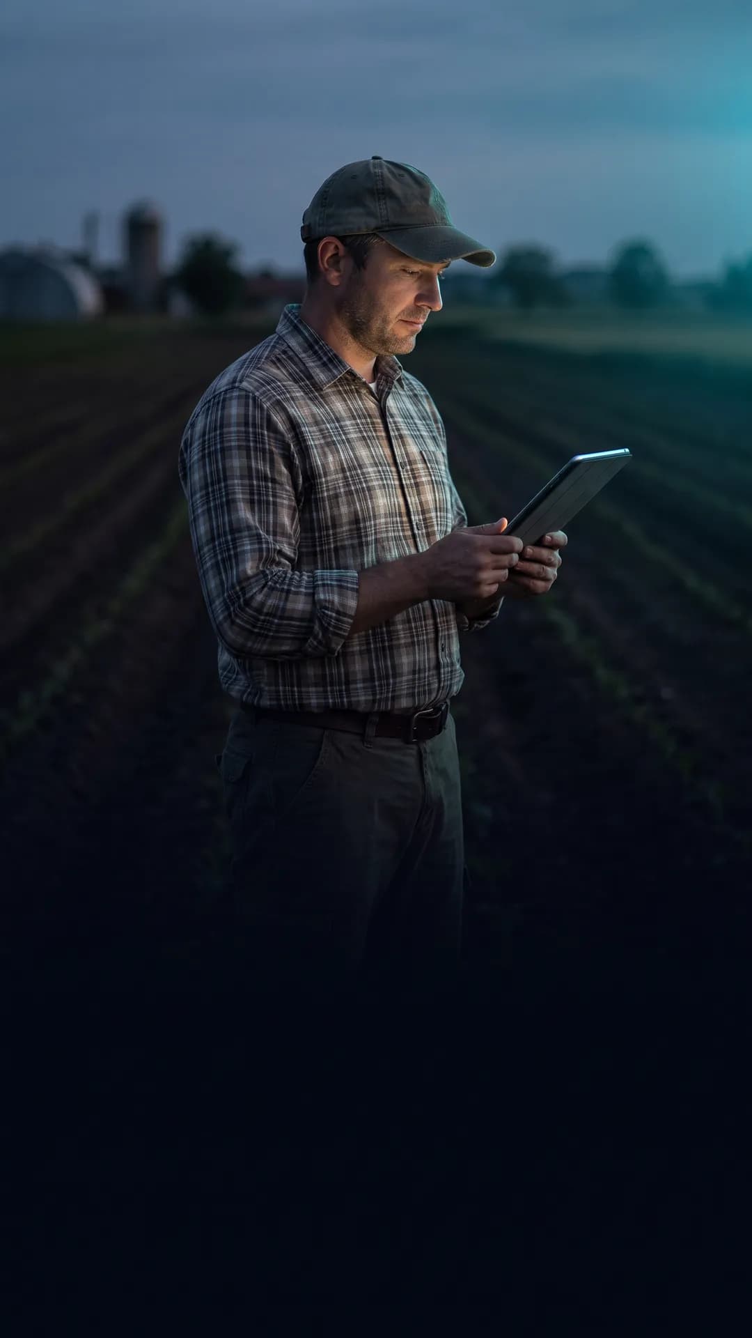 Profissional em agricultura 4.0 e gestão tecnológica rural no dia a dia do ofício — tecnologia e gestão 4.0 na propriedade rural
