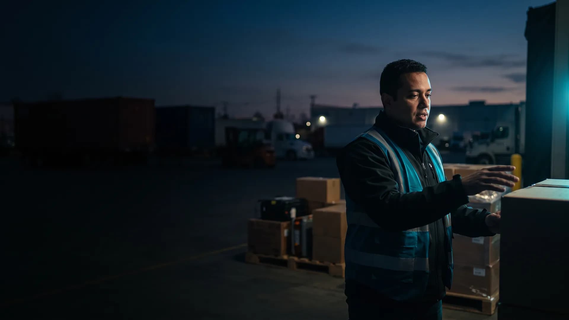 Profissional em auxiliar em gestão de logística e distribuição no dia a dia do ofício — rotina de estoque, distribuição e logística